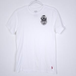 Polo Ralph Lauren White Tee with DIY vintage diver helmet graphic size M